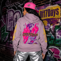 World Tour Oversize Fleeced Hoodie Purple