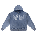 Snow Wash Oversized Zip-Up Hoodie