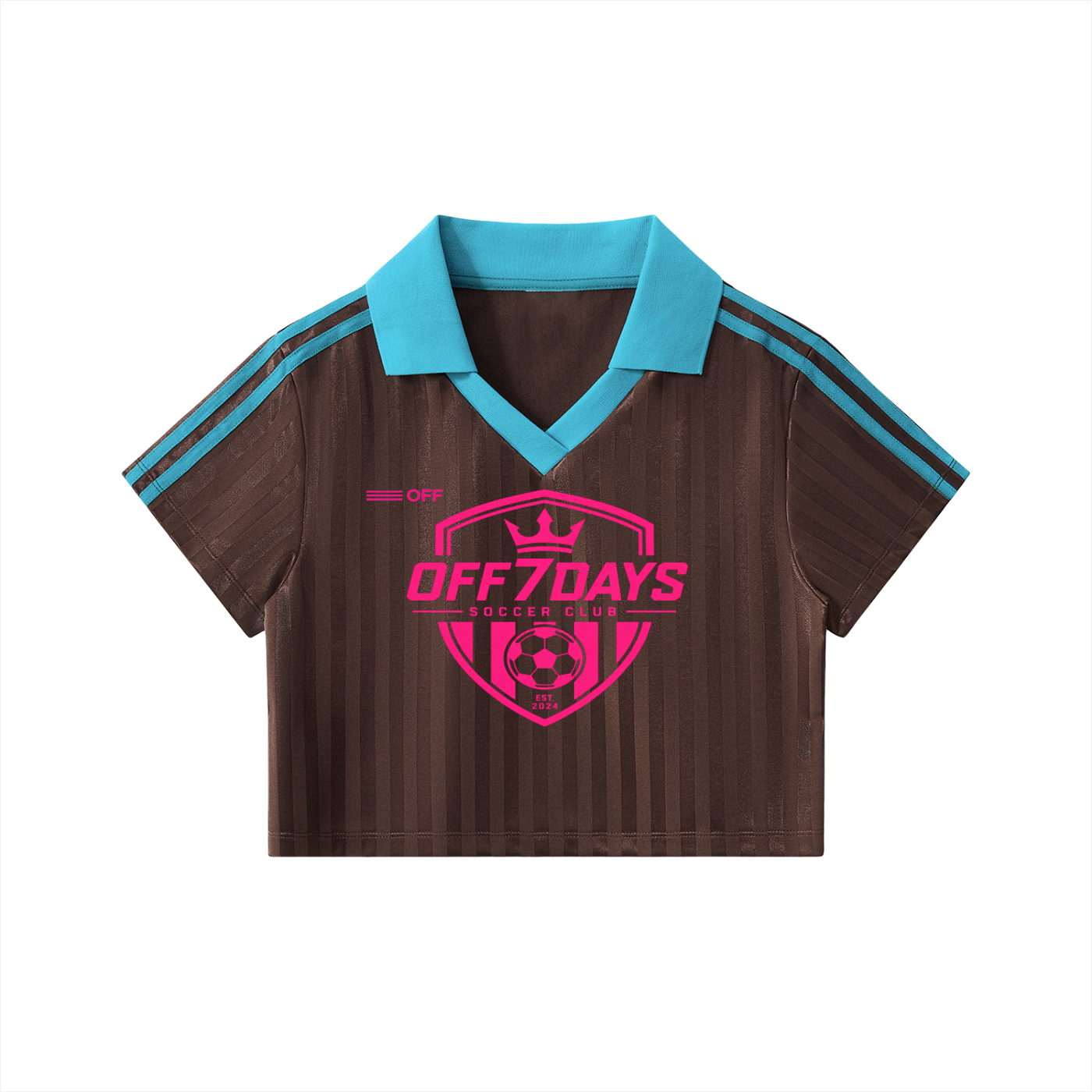Women Summer Brown Off7Days Soccer Cropped Jersey