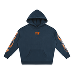 World Tour Oversize Fleeced Hoodie Navy