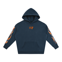 World Tour Oversize Fleeced Hoodie Navy
