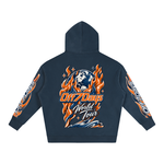 World Tour Oversize Fleeced Hoodie Navy