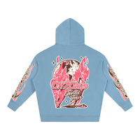 World Tour Oversize Fleeced Hoodie Blues