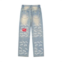 Sun Fade Raw Hem Denim Jeans