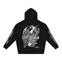 World Tour Oversize Fleeced Hoodie Black