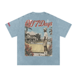Blue Skies Snow Washed Oversized Cotton T-Shirt