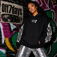 World Tour Oversize Fleeced Hoodie Black
