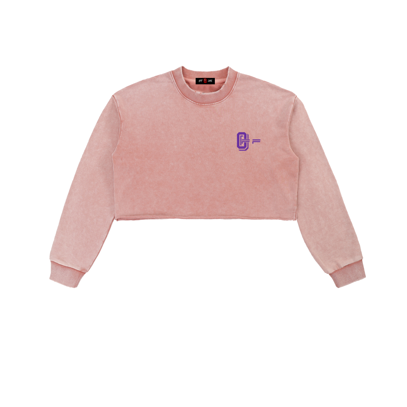 Snow Washed Raw Edge Cropped Sweatshirt