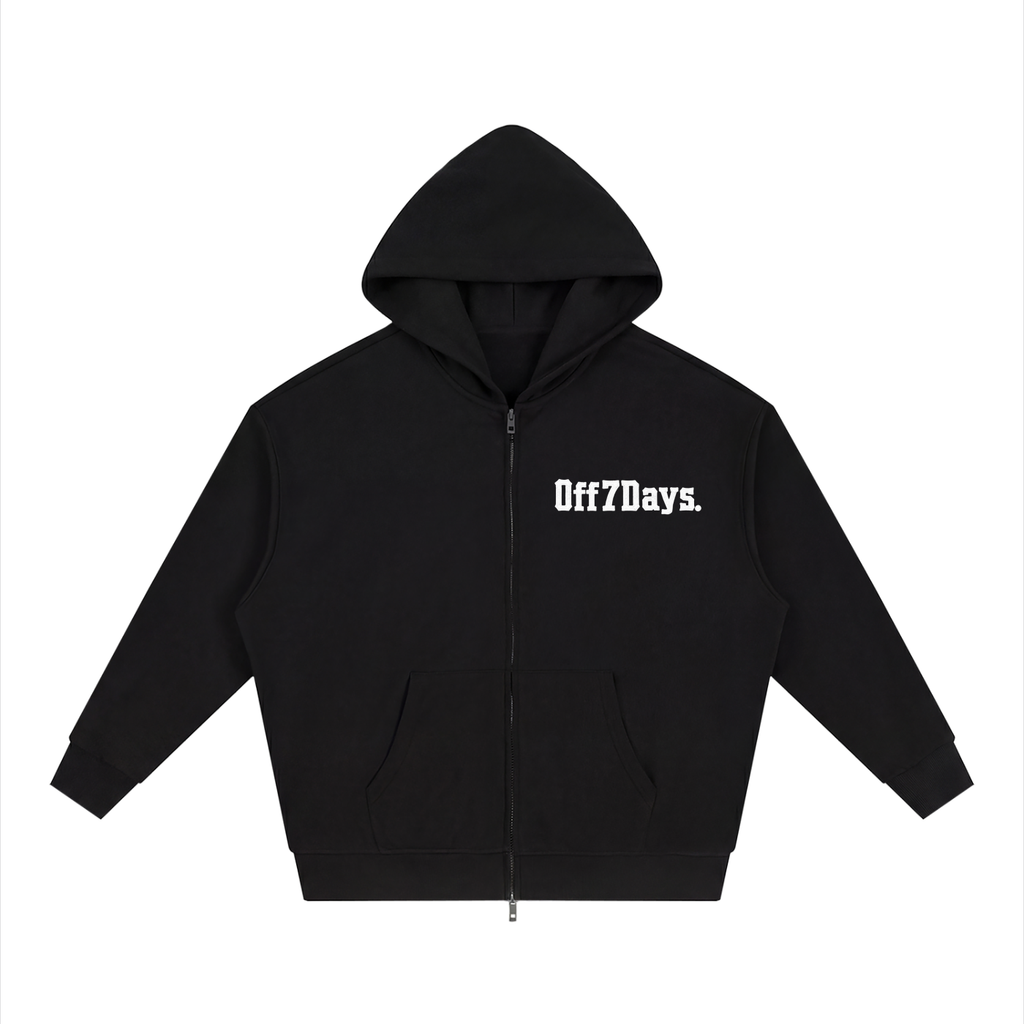 Essential Zip Hoodie 01- Black