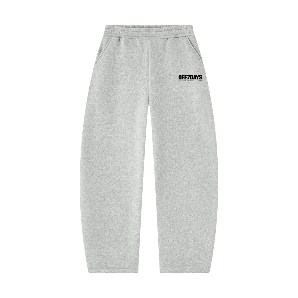 Everyday Barrel Leg Sweatpants- Flower Grey