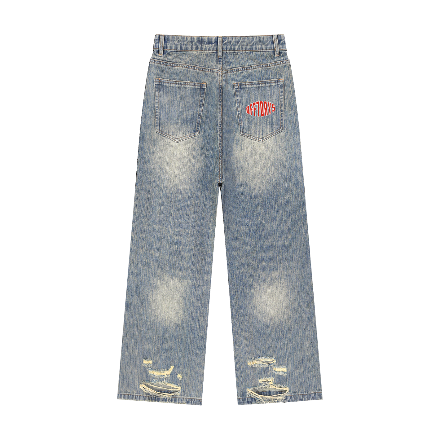 Vintage Wash Distressed Denim Jeans