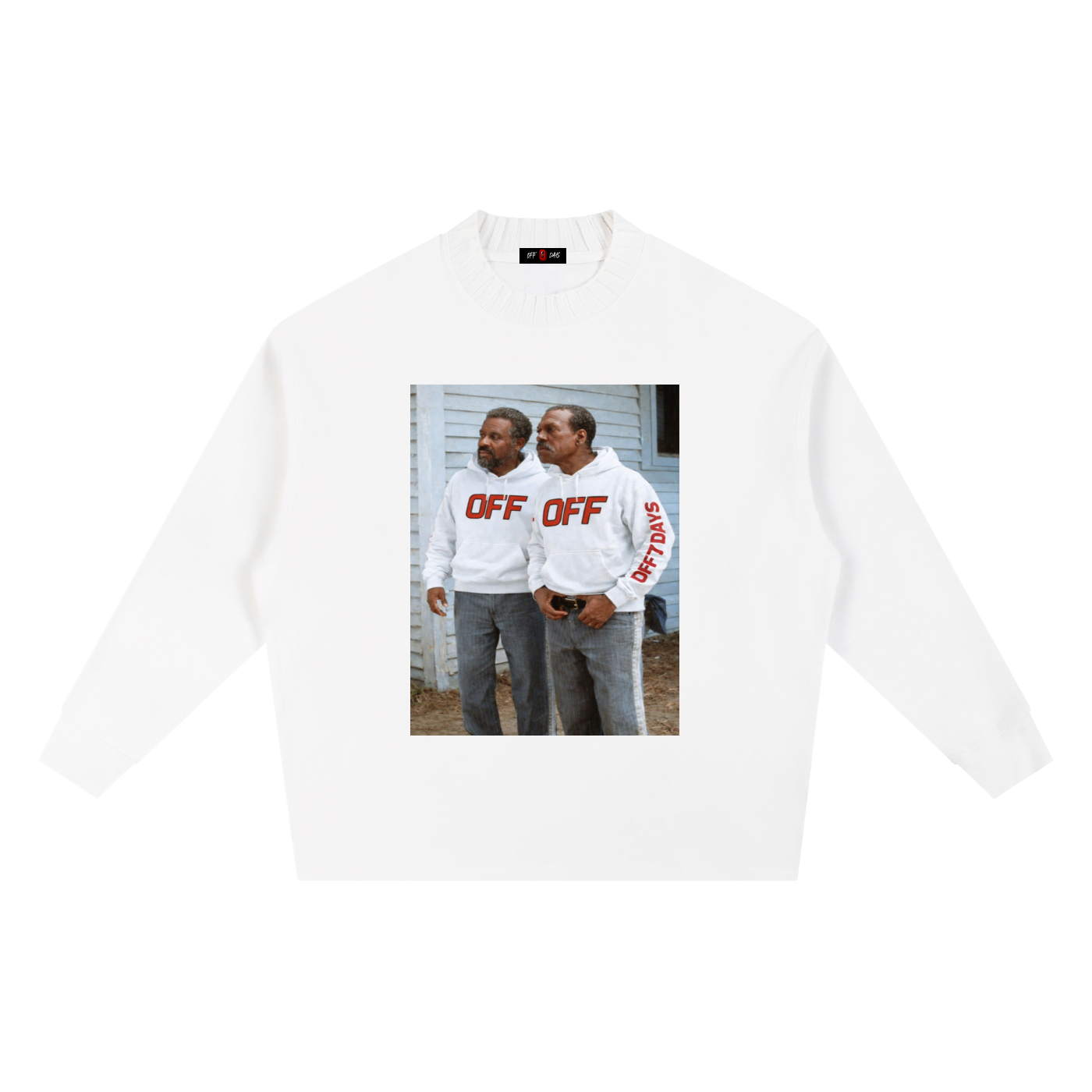OFF FOR LIFE Knitted Round Neck Oversize Sweatshirt